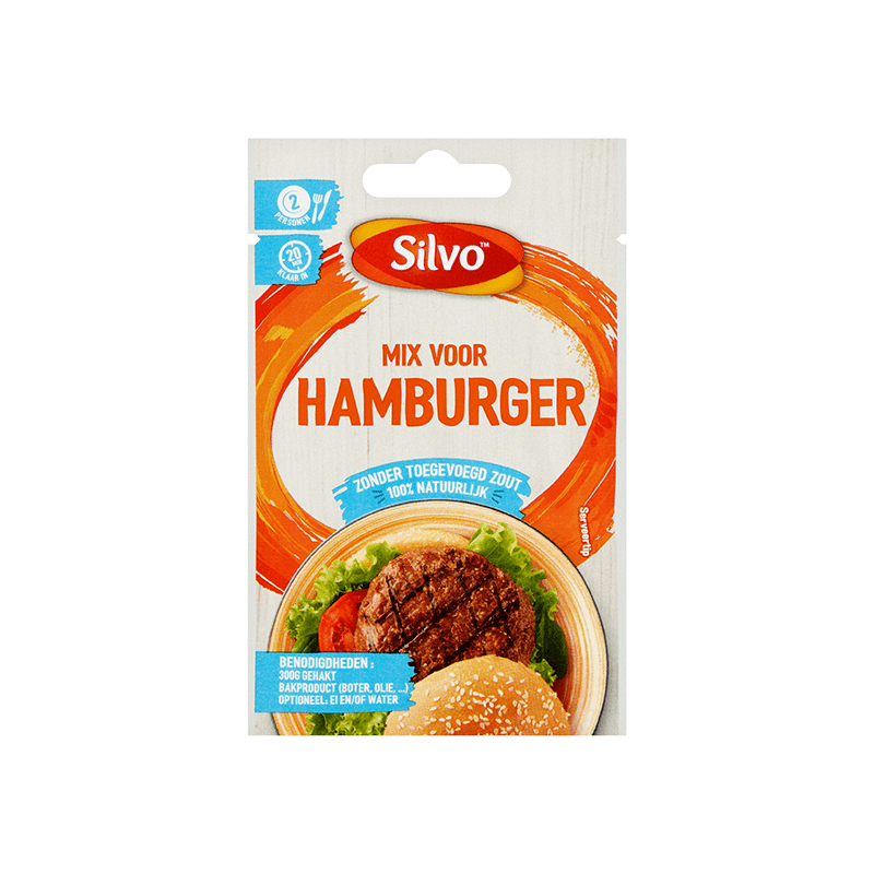 100% natuurlijke mix voor hamburger zonder toegevoegd zout, vol van smaak | Silvo