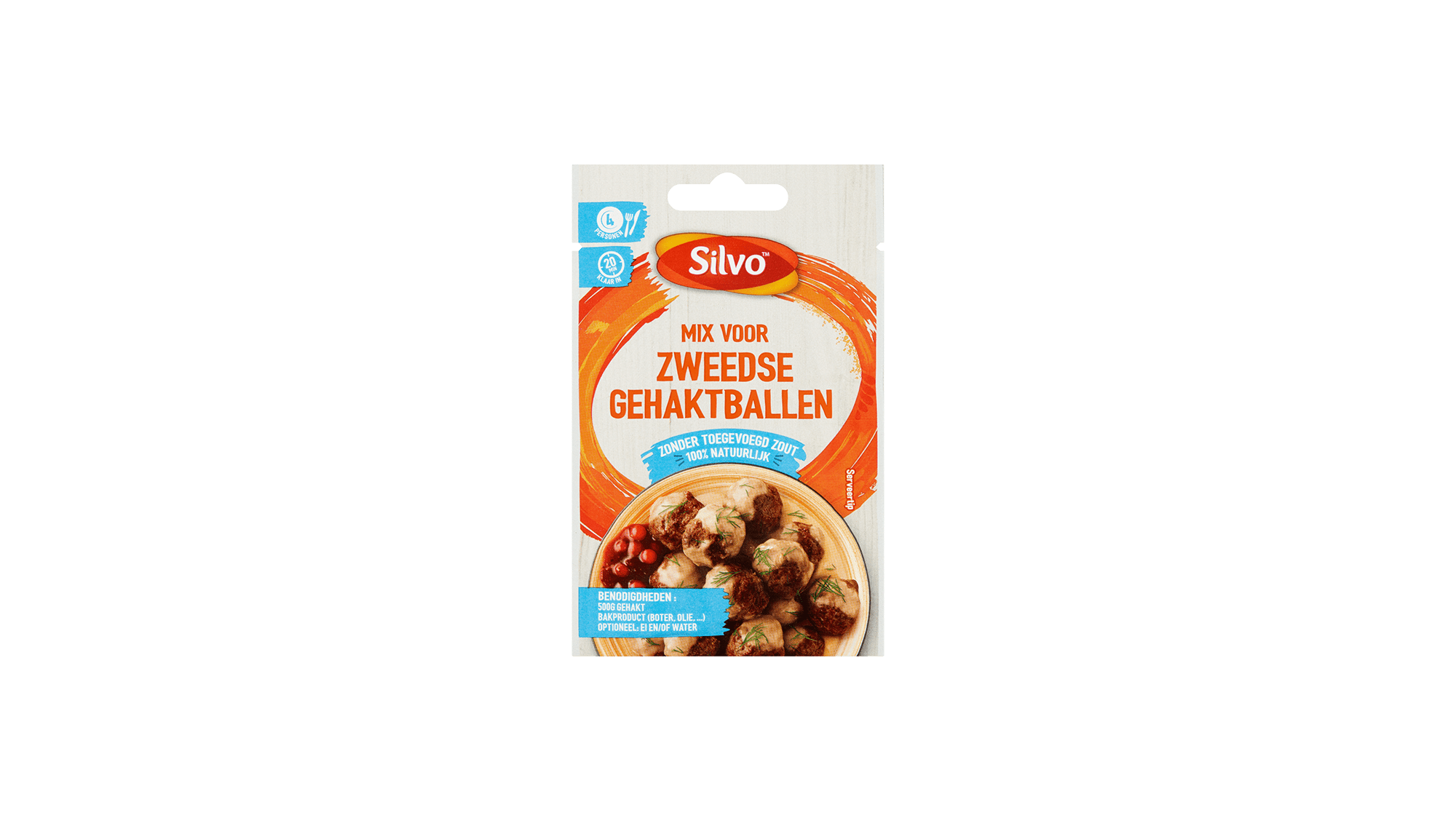 100% natuurlijke mix voor Zweedse gehaktballen zonder toegevoegd zout, vol van smaak | Silvo