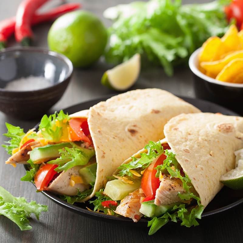 Wraps met gemengde salade