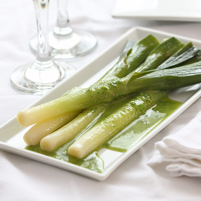 Gestoofde prei met gember