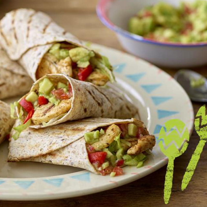 Mexicaanse kipwrap met guacamole
