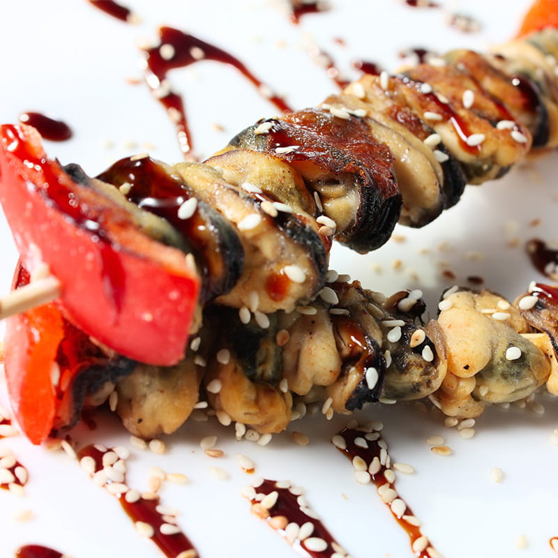 Oosterse garnalensalade met peultjes