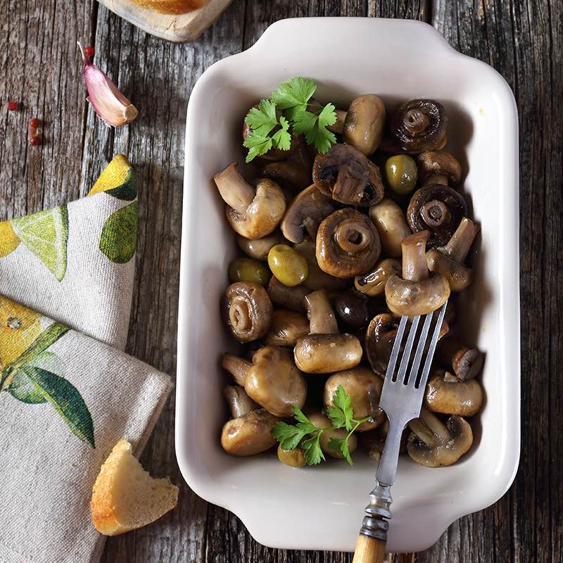 Gebakken paddestoelen met kruiden