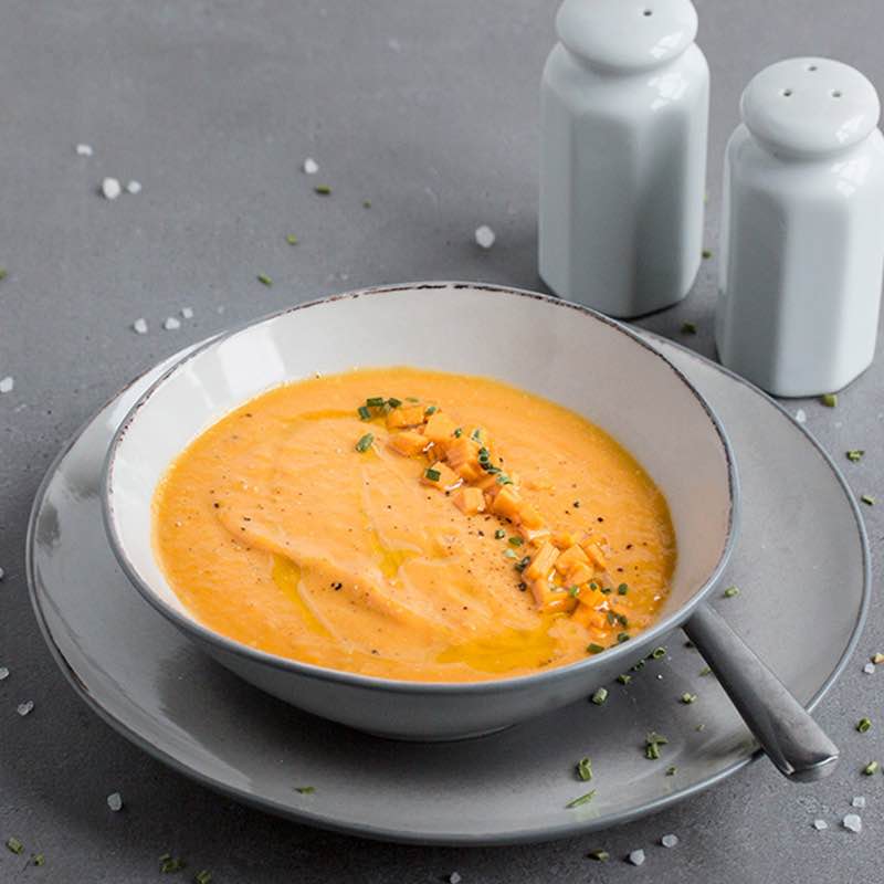 Preisoep met gerookte zalm