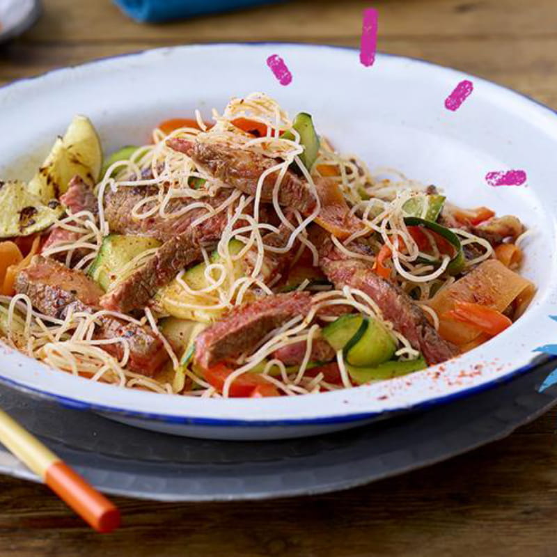 Sriracha rundvlees noedels