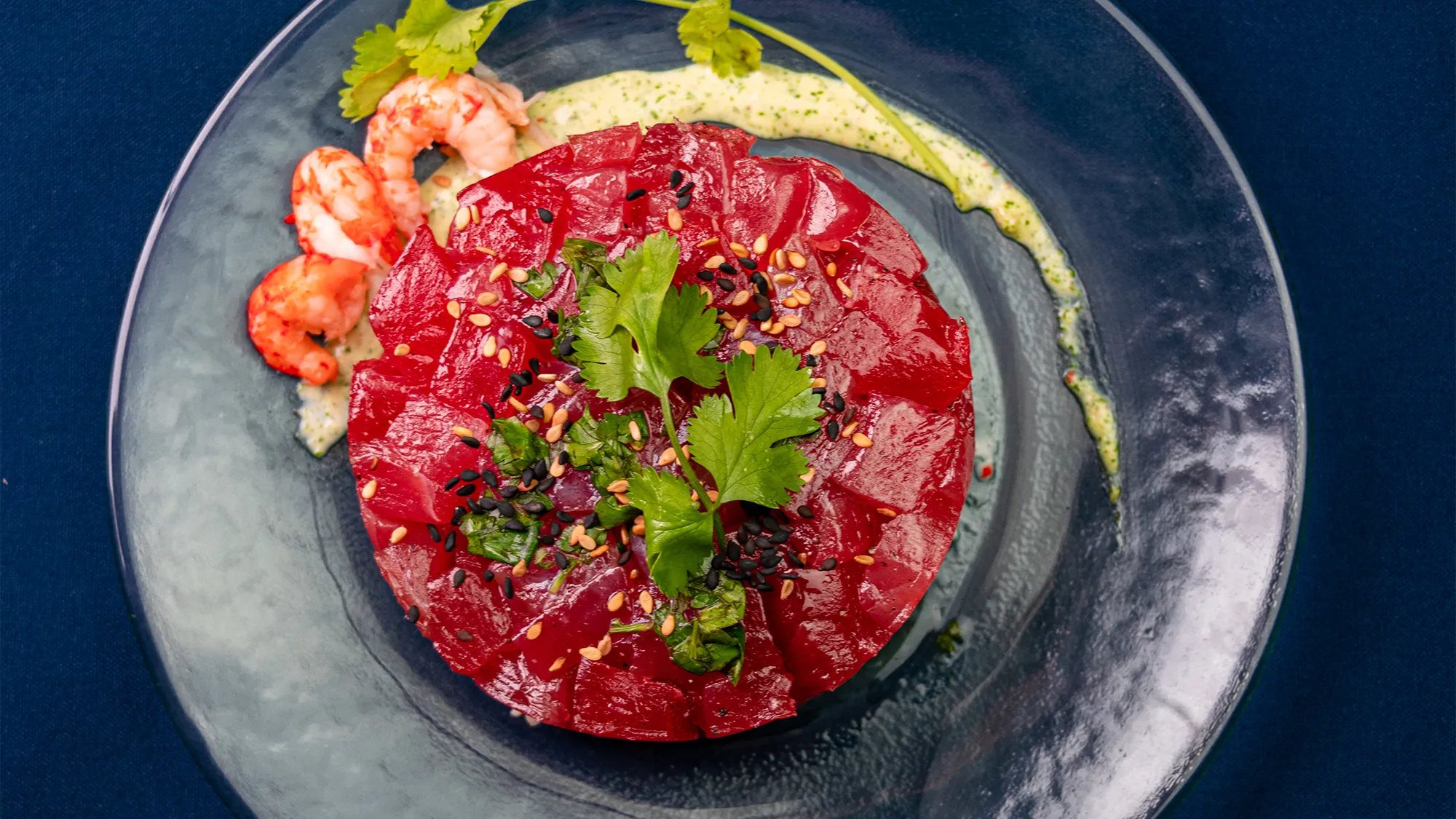 Tonijn-rivierkreeftjes tartaar met rucolamayonaise